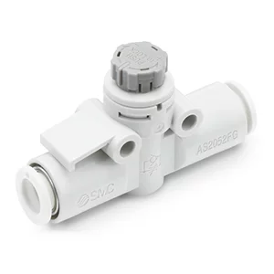AS*2FG-A- Speed Controller- One-touch Fitting- Stainless Steel- In-line- Push Lock Type - AS*2FG-A, Speed Controller, One-touch Fitting, Stainless Steel, In-line, Push Lock Type