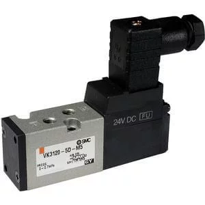 VK3000- 5 Port Solenoid Valve- Direct Poppet- Rubber Seal - VK3000, 5 Port Solenoid Valve, Direct Poppet, Rubber Seal