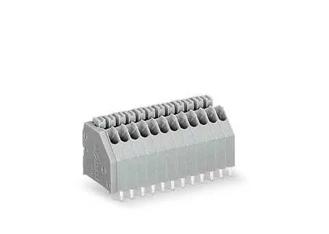 250-306 - PCB terminal block; push-button; 0.5 mm²; Pin spacing 2.5 mm; 6-pole; Push-in CAGE CLAMP®; 0,50 mm²; gray