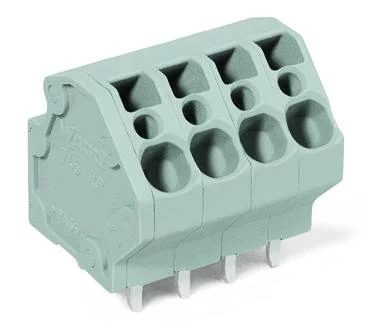 745-3102 - PCB terminal block; 4 mm²; Pin spacing 5 mm; 2-pole; CAGE CLAMP®; 4,00 mm²; gray