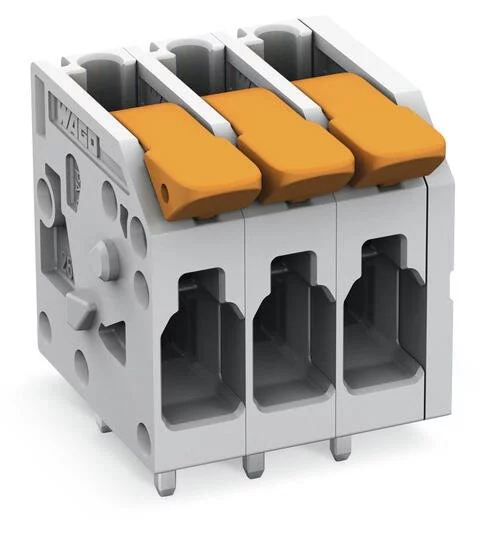 2604-1108 - PCB terminal block; Push-in CAGE CLAMP with operating lever; AWG 24 - 12; Pin spacing 5 mm; 8-pole; side entry; gray