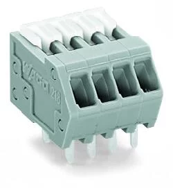 218-103 - PCB terminal block; Locking slides; 0.5 mm²; Pin spacing 2.5 mm; 3-pole; CAGE CLAMP®; 0,50 mm²; gray