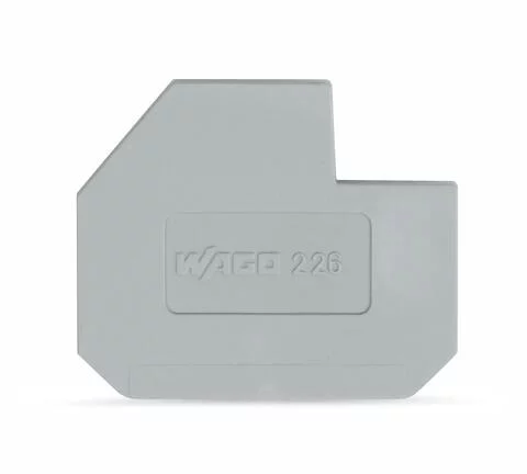 226-120 - End plate; for 400 V, cut-out dimensions L1; 1.5 mm thick; gray
