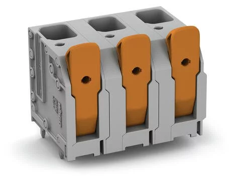 2616-3358 - PCB terminal block; Push-in CAGE CLAMP with operating lever; AWG 18 - 4; Pin spacing 15 mm; double pinning; 8-pole; top entry; gray