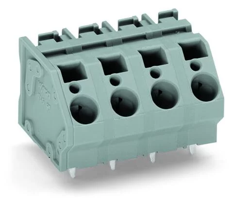 745-1354 - PCB terminal block; 6 mm²; Pin spacing 10 mm; 4-pole; CAGE CLAMP®; commoning option; 6,00 mm²; gray