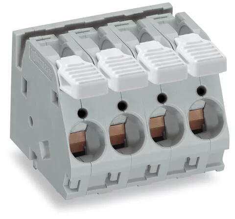 2716-154 - PCB terminal block; lever; 16 mm²; Pin spacing 10 mm; 4-pole; CAGE CLAMP®; commoning option; 16,00 mm²; gray