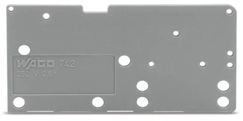 742-152 - End plate; snap-fit type; 1.5 mm thick; gray