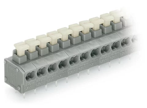 235-454/331-000 - 2-conductor PCB terminal block; push-button; 0.75 mm²; Pin spacing 5/5.08 mm; 4-pole; PUSH WIRE®; 0,75 mm²; gray
