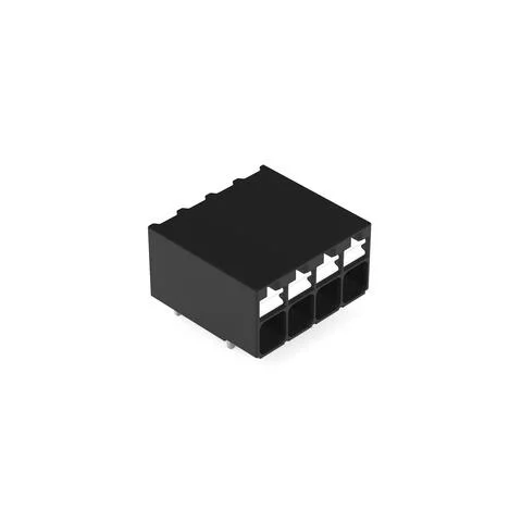 2086-1204/300-000 - THR PCB terminal block; push-button; 1.5 mm²; Pin spacing 3.5 mm; 4-pole; Push-in CAGE CLAMP®; Solder pin length 1.5 mm; 1,50 mm²; black
