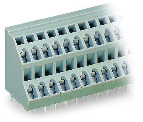 736-124 - Double-deck PCB terminal block; 2.5 mm²; Pin spacing 5 mm; 48-pole; CAGE CLAMP®; 2,50 mm²; gray