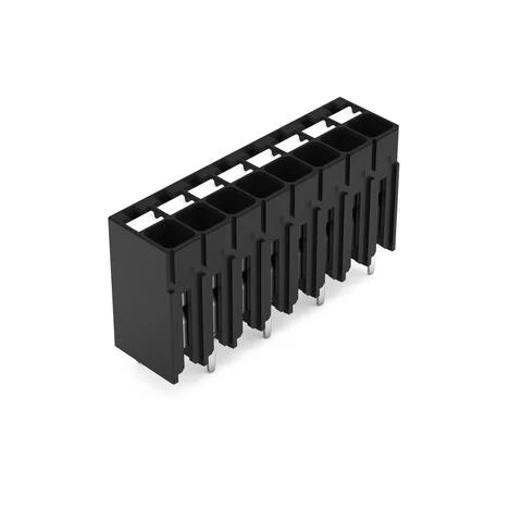2086-1128/300-000 - THR PCB terminal block; push-button; 1.5 mm²; Pin spacing 3.5 mm; 8-pole; Push-in CAGE CLAMP®; Solder pin length 1.5 mm; 1,50 mm²; black