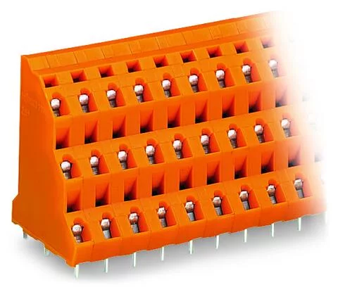 737-616 - Triple-deck PCB terminal block; 2.5 mm²; Pin spacing 7.62 mm; 48-pole; CAGE CLAMP®; 2,50 mm²; orange