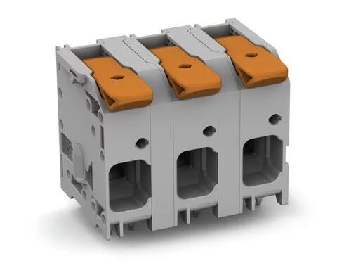 2616-1355 - PCB terminal block; Push-in CAGE CLAMP with operating lever; AWG 18 - 4; Pin spacing 15 mm; double pinning; 5-pole; side entry; gray