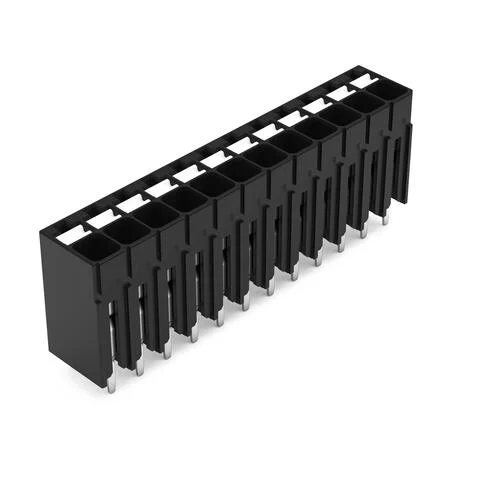 2086-1112/300-000 - THR PCB terminal block; push-button; 1.5 mm²; Pin spacing 3.5 mm; 12-pole; Push-in CAGE CLAMP®; Solder pin length 1.5 mm; 1,50 mm²; black