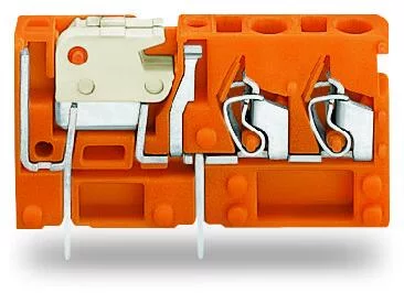 742-156 - Stackable 2-conductor PCB terminal block; with knife disconnect; 2.5 mm²; Pin spacing 5.08 mm; 1-pole; CAGE CLAMP®; 2,50 mm²; orange
