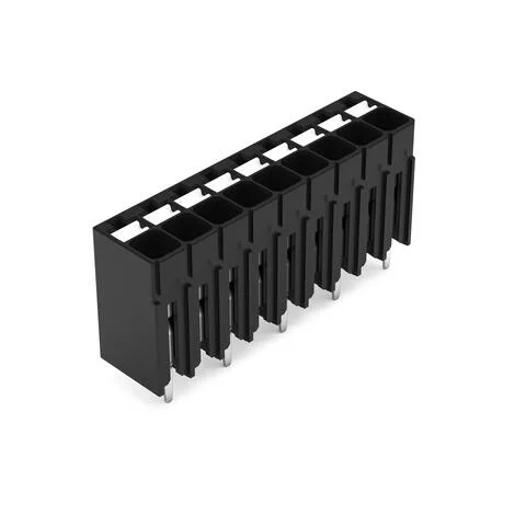 2086-1129/300-000 - THR PCB terminal block; push-button; 1.5 mm²; Pin spacing 3.5 mm; 9-pole; Push-in CAGE CLAMP®; Solder pin length 1.5 mm; 1,50 mm²; black