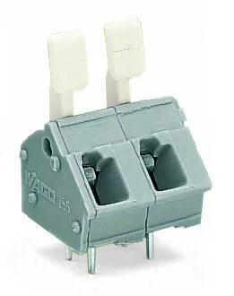 256-502/333-000 - PCB terminal block; finger-operated levers; 2.5 mm²; Pin spacing 7.5/7.62 mm; 2-pole; CAGE CLAMP®; commoning option; 2,50 mm²; gray 256-502/333-000 - PCB terminal block; finger-operated levers; 2.5 mm²; Pin spacing 7.5/7.62 mm; 2-pole; CAGE CLAMP®; commoning option; 2,50 mm²; gray