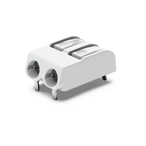 2061-1602/998-404 - THR PCB terminal block; push-button; Push-in CAGE CLAMP; AWG 20 - 16; Pin spacing 6 mm; pin length 1.5 mm; 2-pole; in tape-and-reel packaging; white