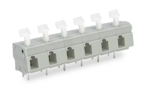 257-652 - PCB terminal block; push-button; 2.5 mm²; Pin spacing 10/10.16 mm; 2-pole; CAGE CLAMP®; commoning option; 2,50 mm²; gray