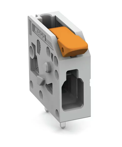 2604-1101 - PCB terminal block; Push-in CAGE CLAMP with operating lever; AWG 24 - 12; Pin spacing 5 mm; 1-pole; side entry; gray