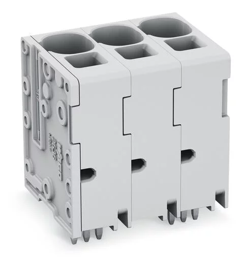 2636-3103/020-000 - PCB terminal block; Push-in CAGE CLAMP; AWG 18 - 4; Pin spacing 10 mm; W pinning; 3-pole; top entry; gray
