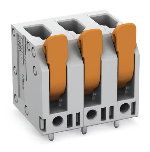 2604-3312 - PCB terminal block; Push-in CAGE CLAMP with operating lever; AWG 24 - 12; Pin spacing 7.5 mm; 12-pole; top entry; gray