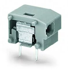 235-851 - Stackable 2-conductor PCB terminal block; 0.75 mm²; Pin spacing 10/10.16 mm; 1-pole; PUSH WIRE®; 0,75 mm²; gray
