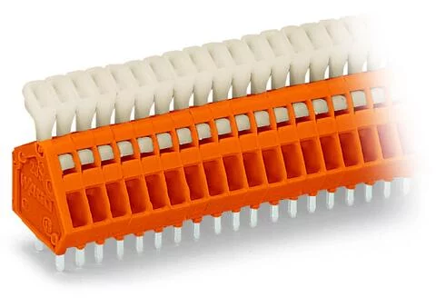 233-503 - PCB terminal block; push-button; 0.5 mm²; Pin spacing 2.54 mm; 3-pole; CAGE CLAMP®; 0,50 mm²; orange