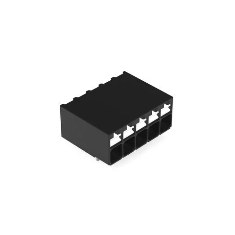 2086-1225/300-000 - THR PCB terminal block; push-button; 1.5 mm²; Pin spacing 3.5 mm; 5-pole; Push-in CAGE CLAMP®; Solder pin length 1.5 mm; 1,50 mm²; black