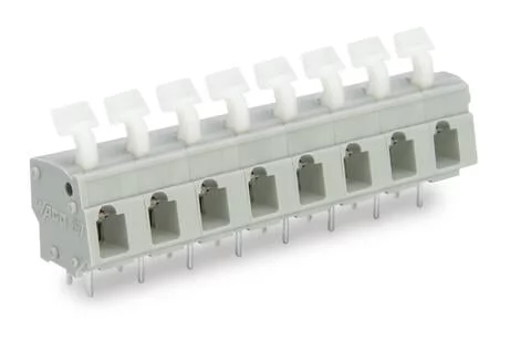 257-554 - PCB terminal block; push-button; 2.5 mm²; Pin spacing 7.5/7.62 mm; 4-pole; CAGE CLAMP®; commoning option; 2,50 mm²; gray