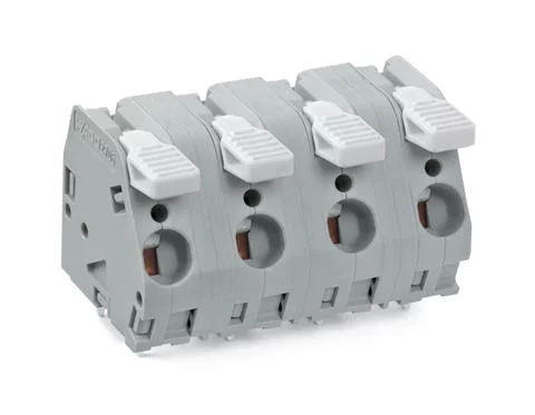2706-302 - PCB terminal block; lever; 6 mm²; Pin spacing 12.5 mm; 2-pole; CAGE CLAMP®; 6,00 mm²; gray