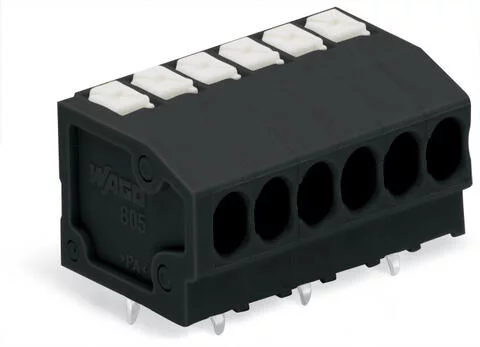 805-304/200-604 - THR PCB terminal block; push-button; 1.5 mm²; Pin spacing 3.5 mm; 4-pole; Push-in CAGE CLAMP®; 1,50 mm²; black
