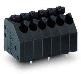 250-204/353-604 - THR PCB terminal block; push-button; 1.5 mm²; Pin spacing 3.5 mm; 4-pole; Push-in CAGE CLAMP®; 1,50 mm²; black