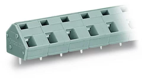 236-302 - PCB terminal block; 2.5 mm²; Pin spacing 10/10.16 mm; 2-pole; CAGE CLAMP®; commoning option; 2,50 mm²; gray