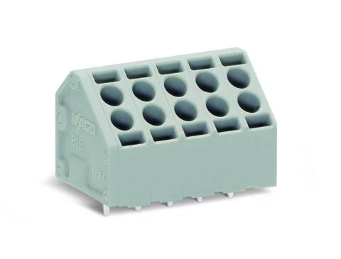 816-103 - 2-conductor PCB terminal block; 1.5 mm²; Pin spacing 5 mm; 3-pole; Push-in CAGE CLAMP®; 1,50 mm²; gray