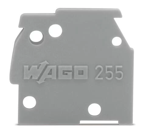 255-400 - End plate; snap-fit type; 1 mm thick; blue