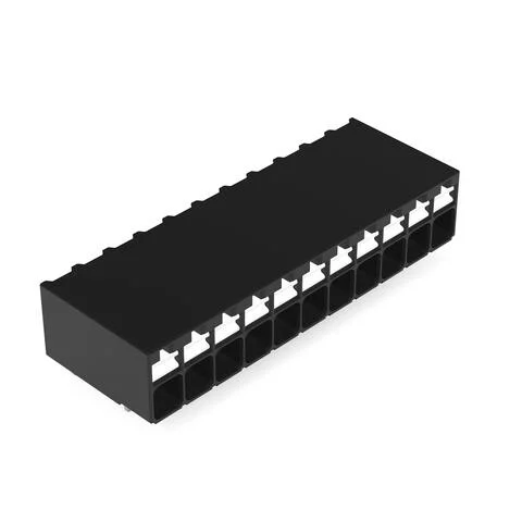 2086-1211/300-000 - THR PCB terminal block; push-button; 1.5 mm²; Pin spacing 3.5 mm; 11-pole; Push-in CAGE CLAMP®; Solder pin length 1.5 mm; 1,50 mm²; black