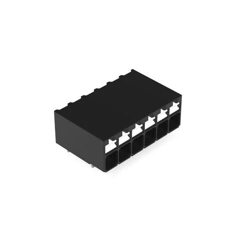 2086-1206/300-000 - THR PCB terminal block; push-button; 1.5 mm²; Pin spacing 3.5 mm; 6-pole; Push-in CAGE CLAMP®; Solder pin length 1.5 mm; 1,50 mm²; black