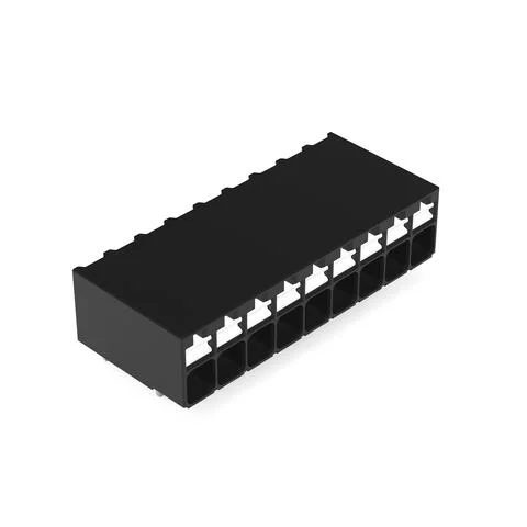 2086-1209/300-000 - THR PCB terminal block; push-button; 1.5 mm²; Pin spacing 3.5 mm; 9-pole; Push-in CAGE CLAMP®; Solder pin length 1.5 mm; 1,50 mm²; black