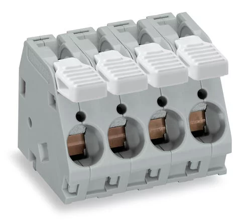 2716-102 - PCB terminal block; lever; 16 mm²; Pin spacing 10 mm; 2-pole; CAGE CLAMP®; 16,00 mm²; gray