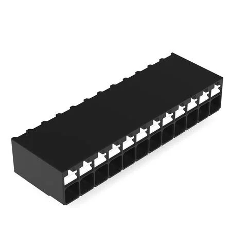 2086-1232/300-000 - THR PCB terminal block; push-button; 1.5 mm²; Pin spacing 3.5 mm; 12-pole; Push-in CAGE CLAMP®; Solder pin length 1.5 mm; 1,50 mm²; black