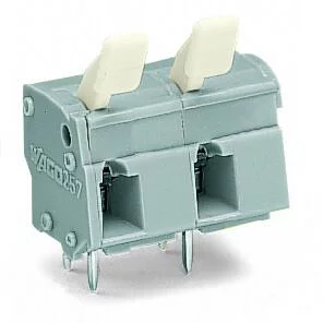 257-602/333-000 - PCB terminal block; finger-operated levers; 2.5 mm²; Pin spacing 10/10.16 mm; 2-pole; CAGE CLAMP®; commoning option; 2,50 mm²; gray