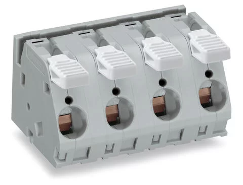 2716-257 - PCB terminal block; lever; 16 mm²; Pin spacing 15 mm; 7-pole; CAGE CLAMP®; commoning option; 16,00 mm²; gray