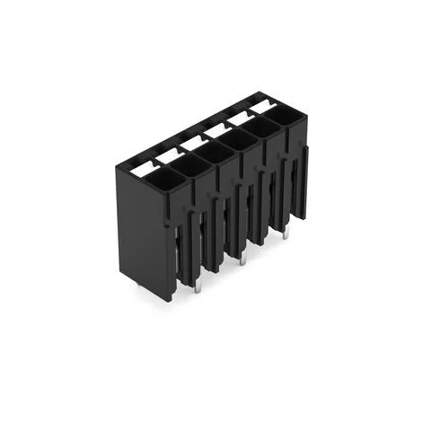 2086-1126/300-000 - THR PCB terminal block; push-button; 1.5 mm²; Pin spacing 3.5 mm; 6-pole; Push-in CAGE CLAMP®; Solder pin length 1.5 mm; 1,50 mm²; black