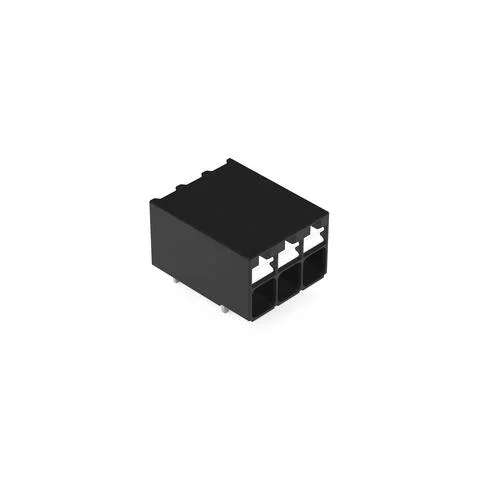 2086-1203 - THR PCB terminal block; push-button; 1.5 mm²; Pin spacing 3.5 mm; 3-pole; Push-in CAGE CLAMP®; 1,50 mm²; black
