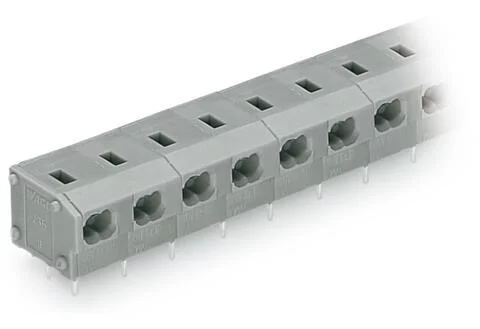 235-553 - 2-conductor PCB terminal block; 0.75 mm²; Pin spacing 7.5/7.62 mm; 3-pole; PUSH WIRE®; 0,75 mm²; gray