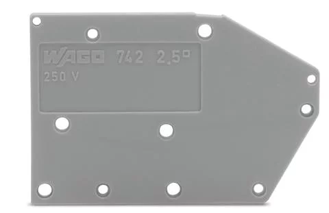 742-800 - End plate; snap-fit type; 1.5 mm thick; green-yellow