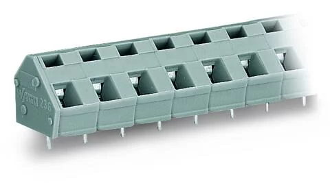 236-205 - PCB terminal block; 2.5 mm²; Pin spacing 7.5/7.62 mm; 5-pole; CAGE CLAMP®; commoning option; 2,50 mm²; gray