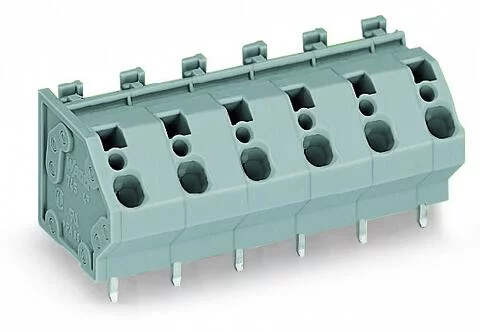 745-203 - PCB terminal block; 4 mm²; Pin spacing 10 mm; 3-pole; CAGE CLAMP®; commoning option; 4,00 mm²; gray