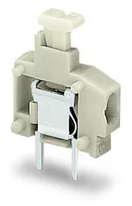 235-201 - Stackable PCB terminal block; push-button; 1.5 mm²; Pin spacing 3.96 mm; 1-pole; Push-in CAGE CLAMP®; 1,50 mm²; light gray
